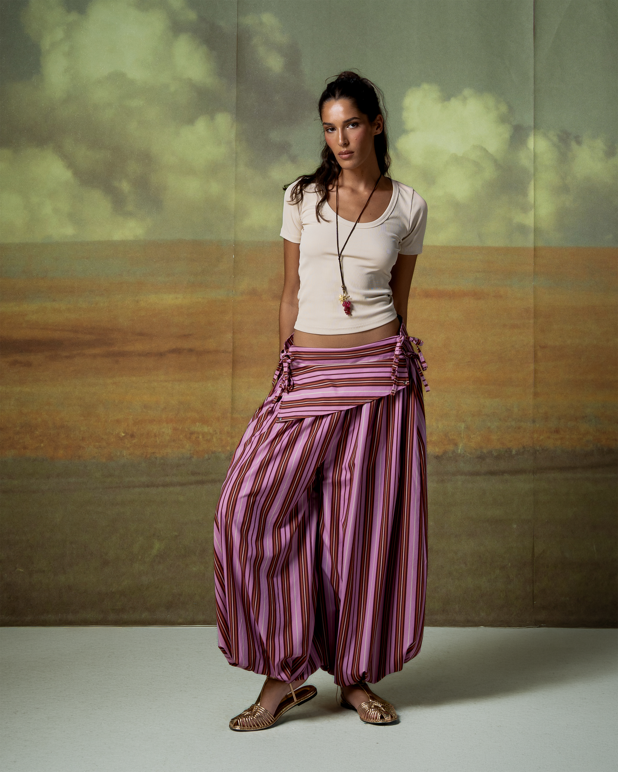 Sunset Striped Cloud Pants-3