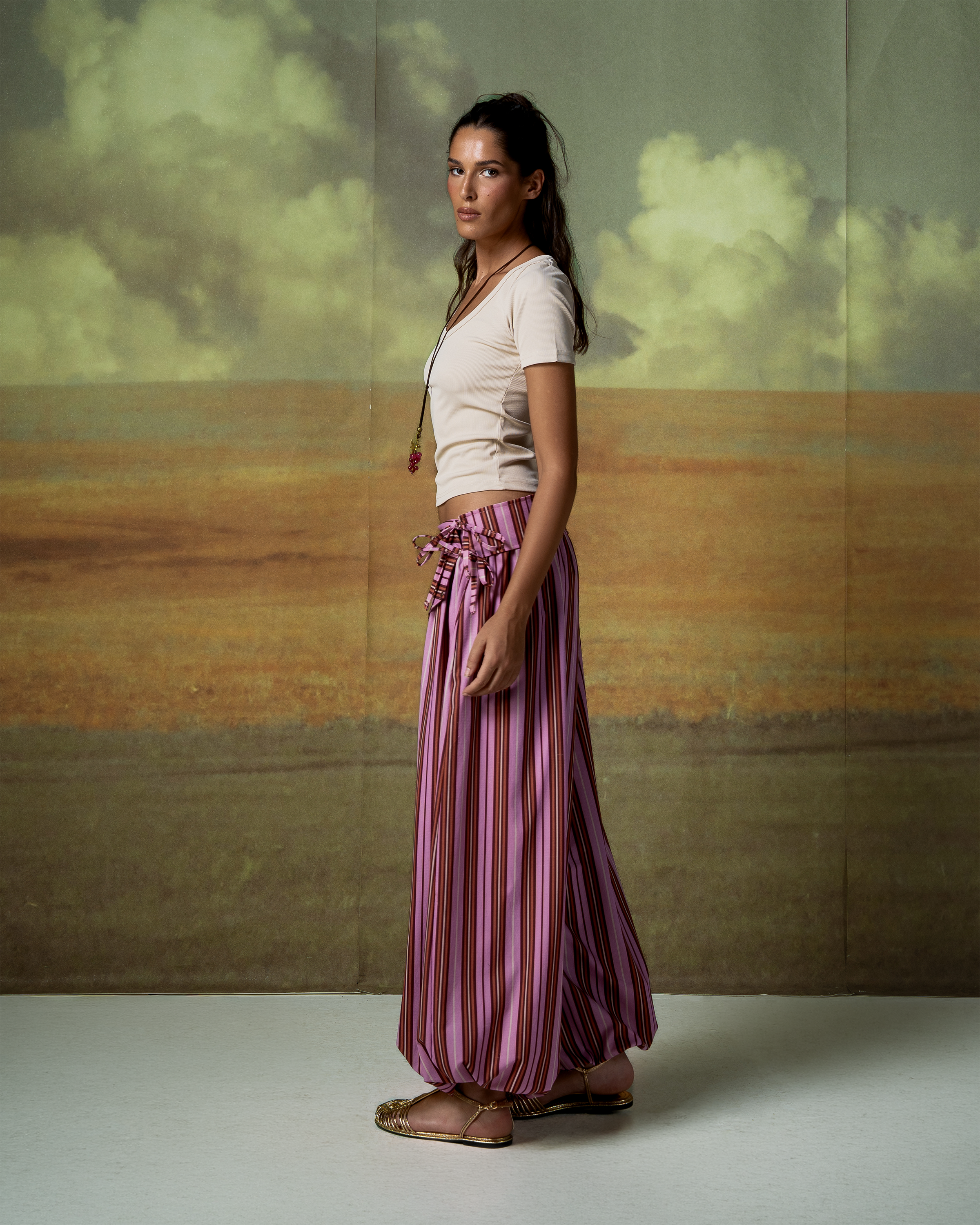 Sunset Striped Cloud Pants-4