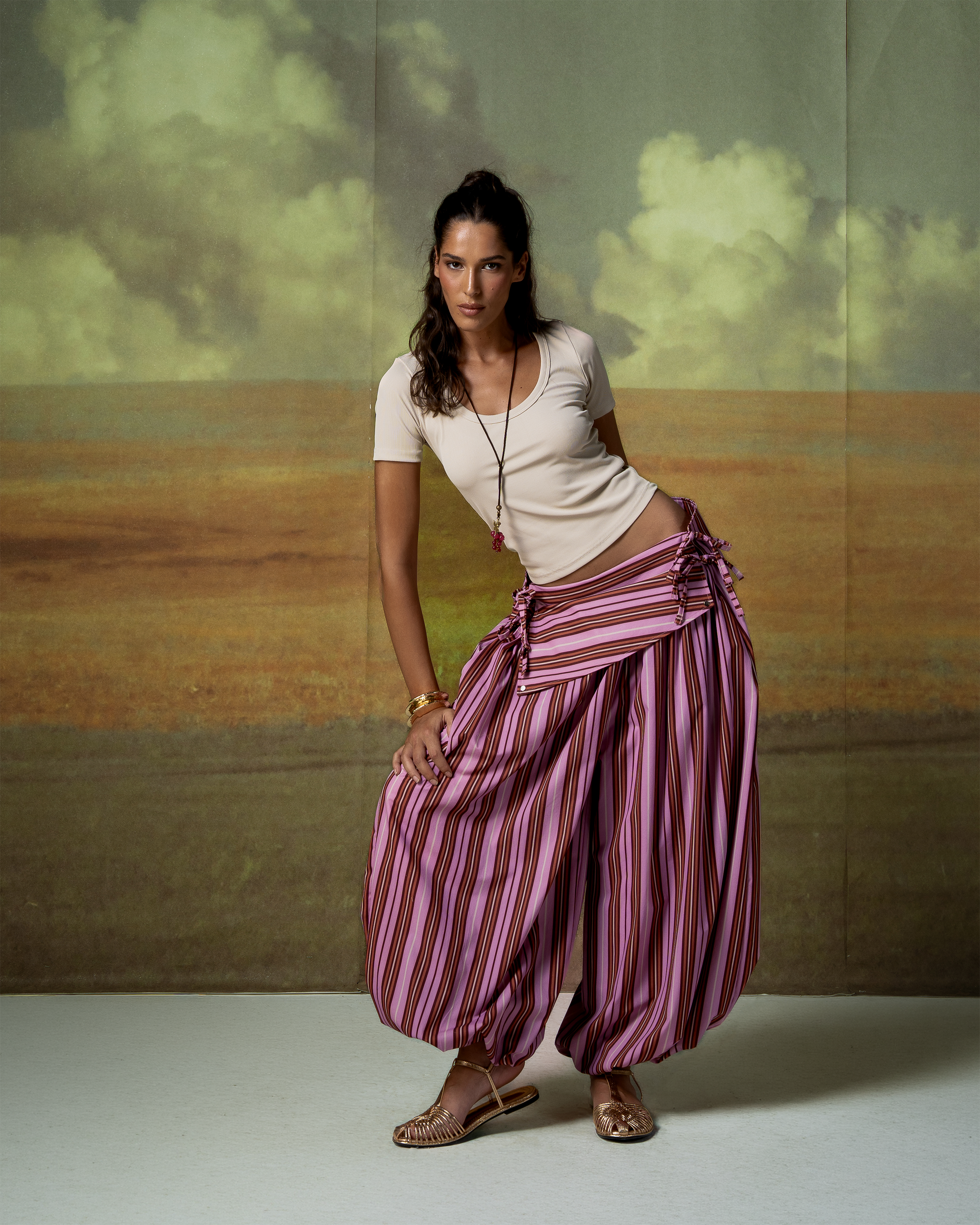 Sunset Striped Cloud Pants