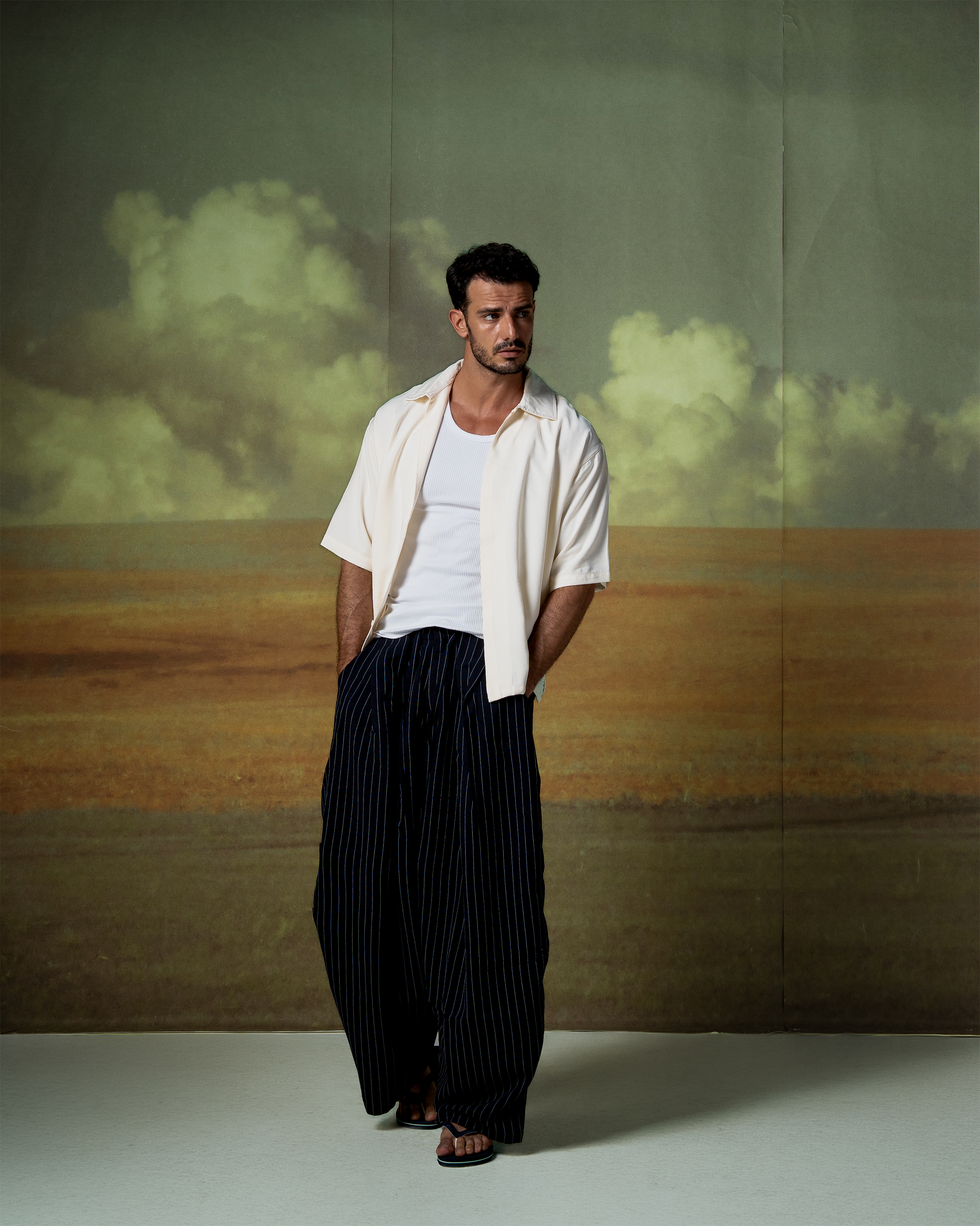 Cream Sandwash Shirt-3