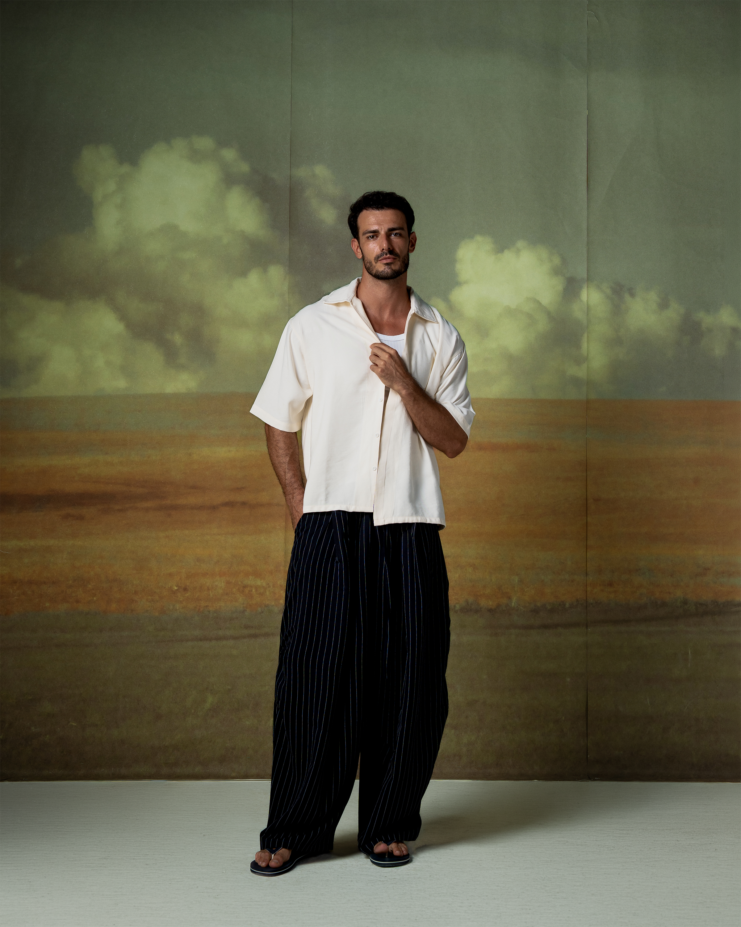 Cream Sandwash Shirt-2