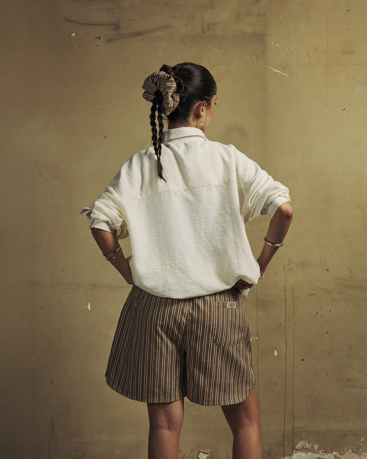 Olive Drawstring Shorts-4