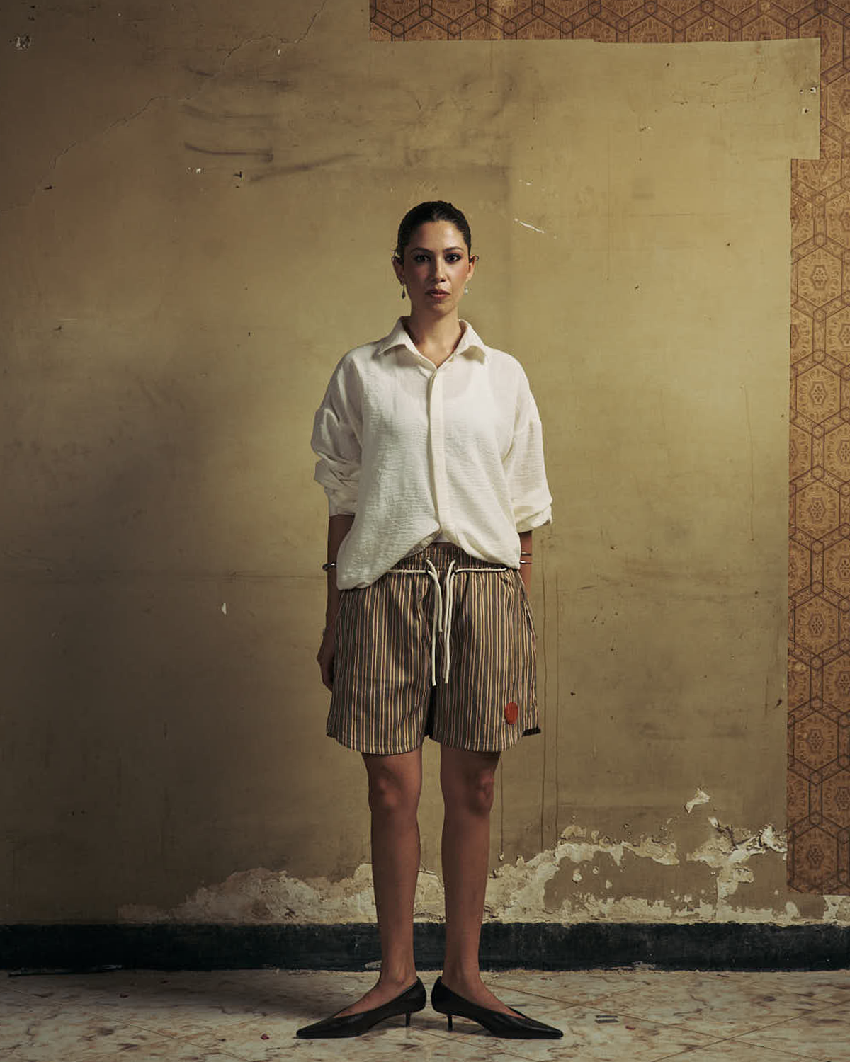 Olive Drawstring Shorts-3