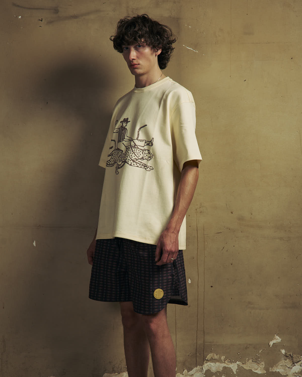 Retro Brown Drawstring Shorts-3