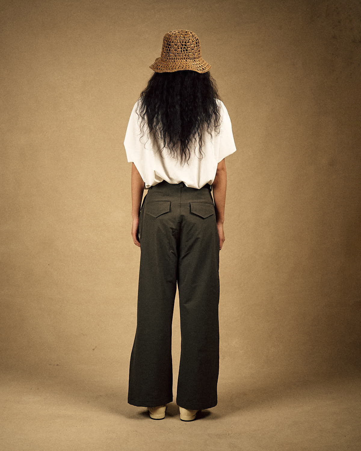 Olive Pleated Suit Pants-3