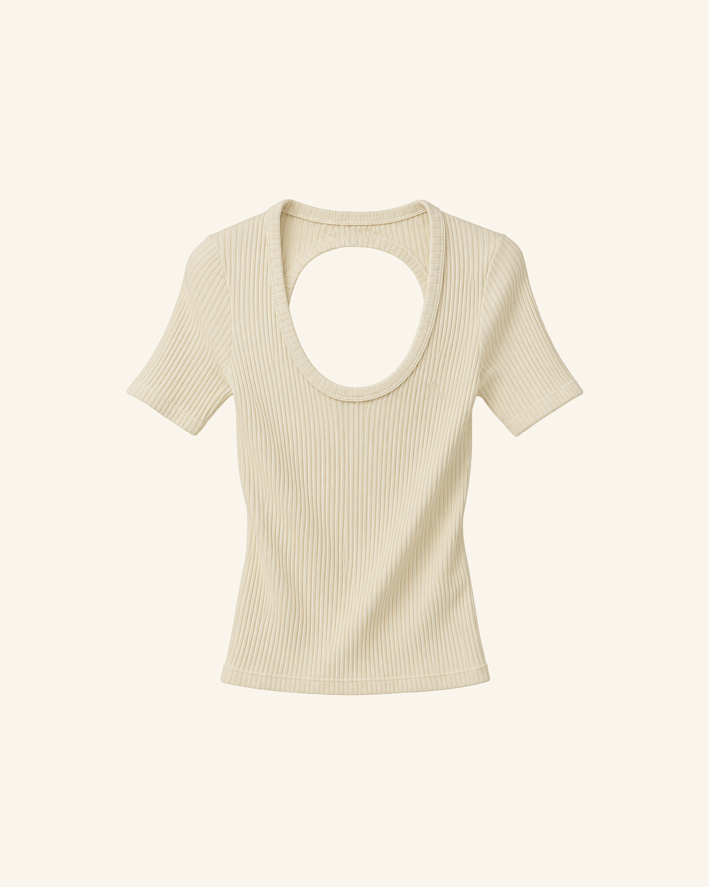 Beige Scoop Top-1