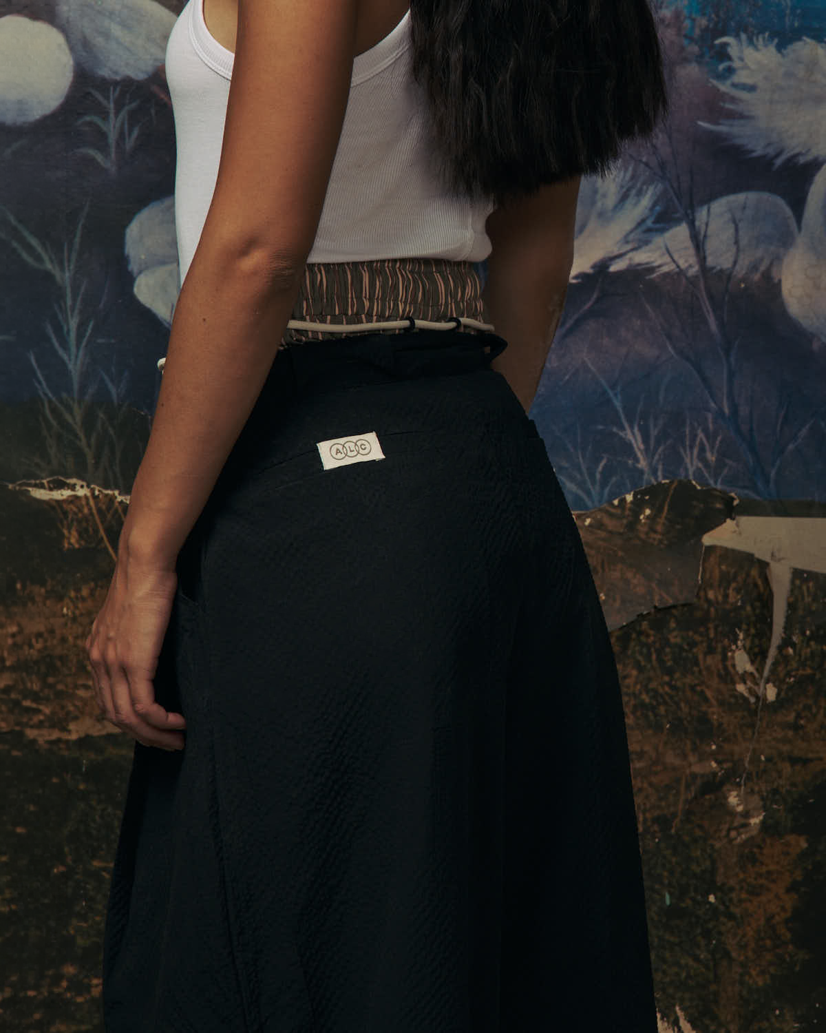 Black Pleated Volume Pants-8