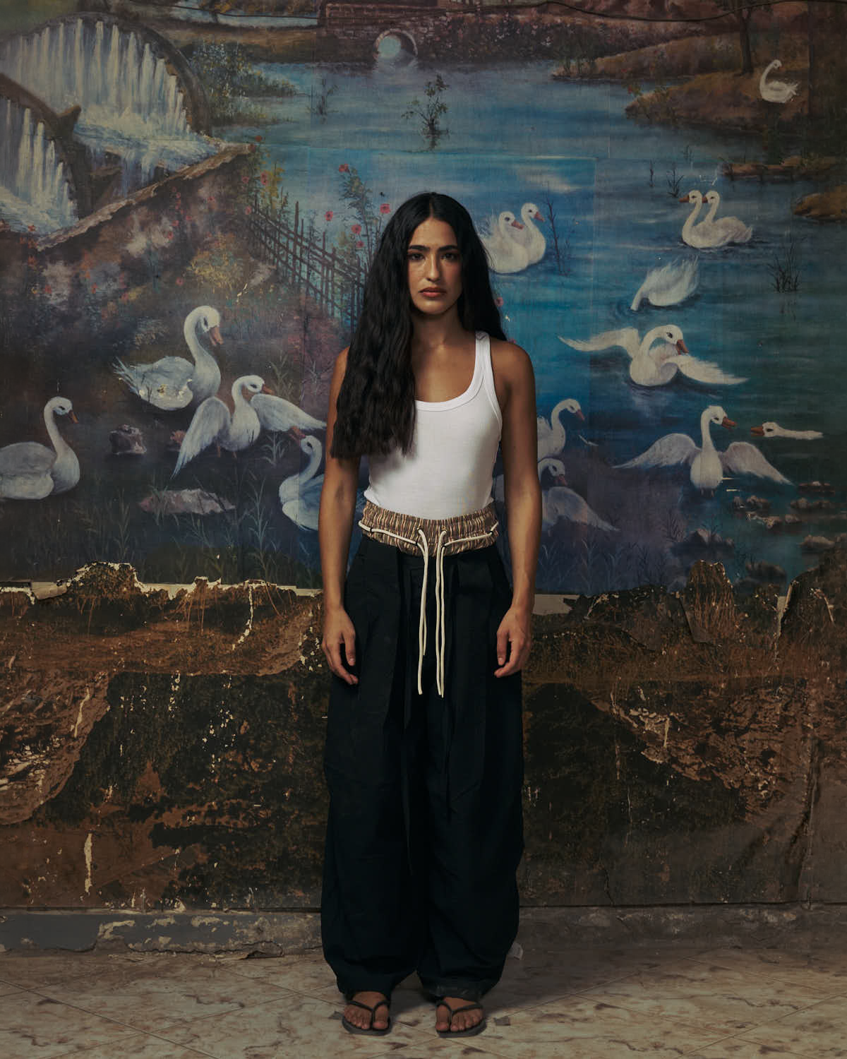 Black Pleated Volume Pants-5