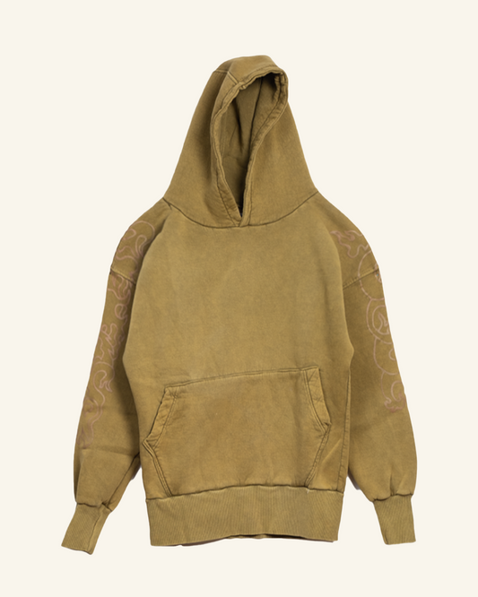AL CAMILEON STUDIO X BROWN NOSE Stained Yellow Hoodie