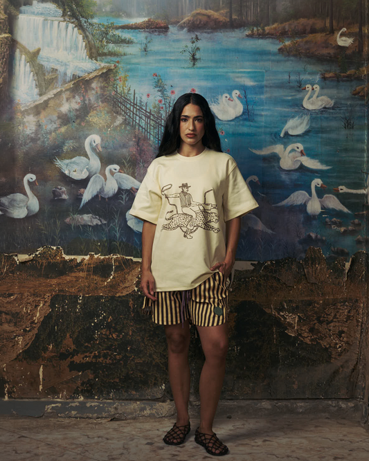 Butter Yellow Printed T-shirt