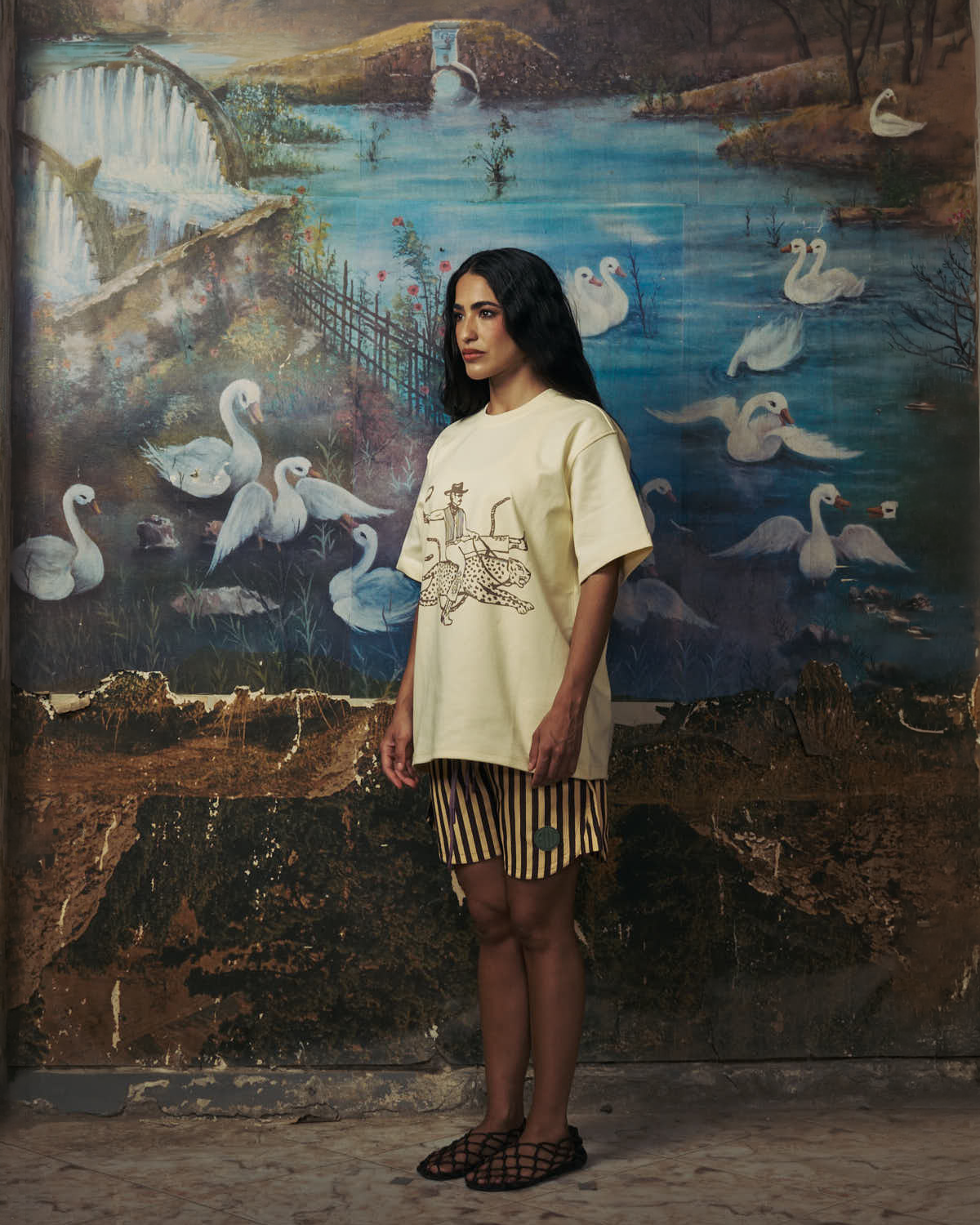 Butter Yellow Printed T-shirt-5