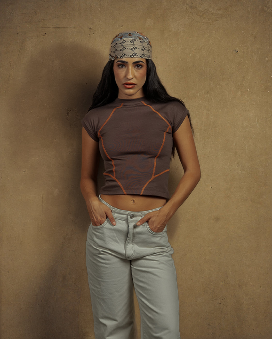 Brown Fitted T-Shirt