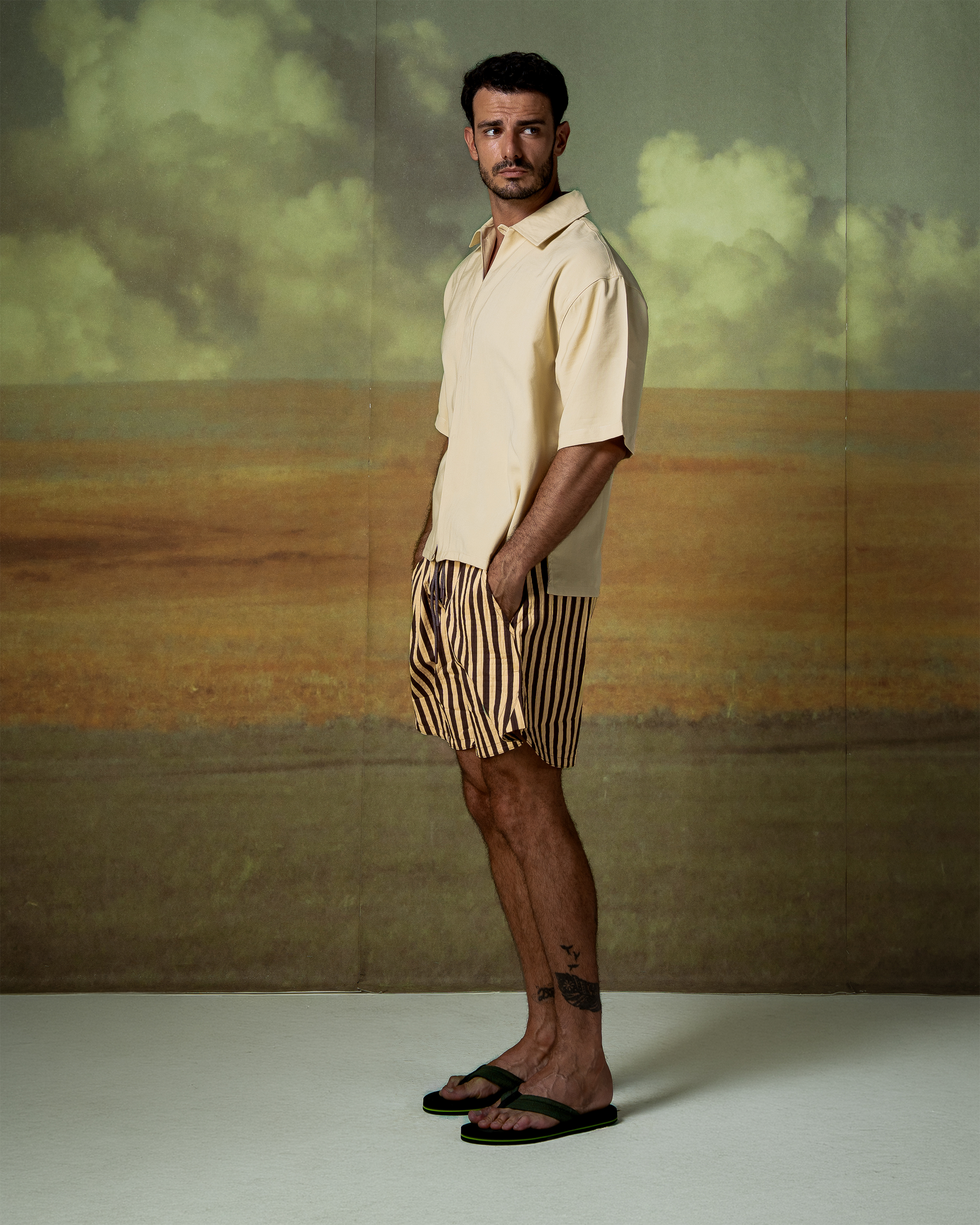 Dune Striped Drawstring Shorts-2