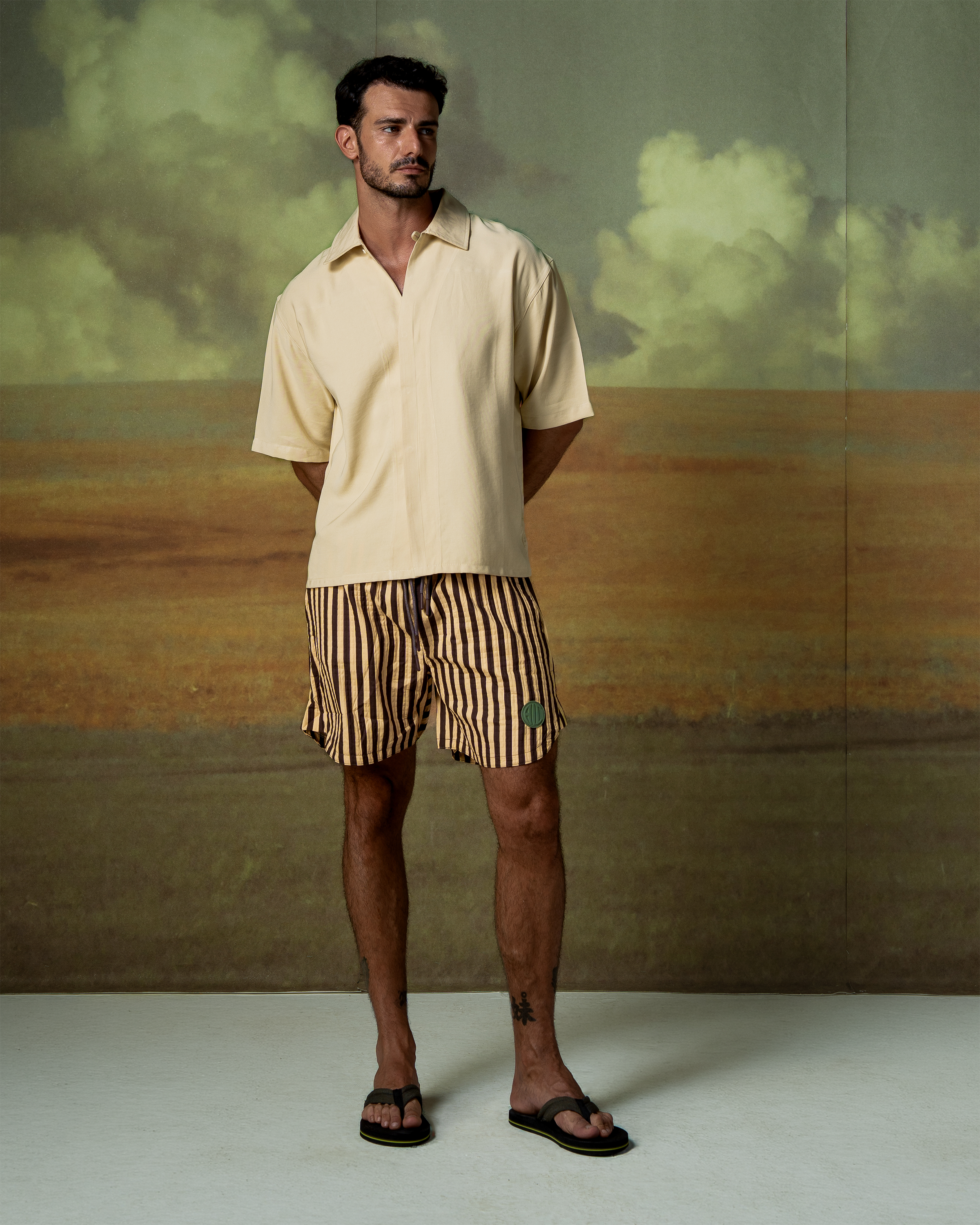 Dune Striped Drawstring Shorts