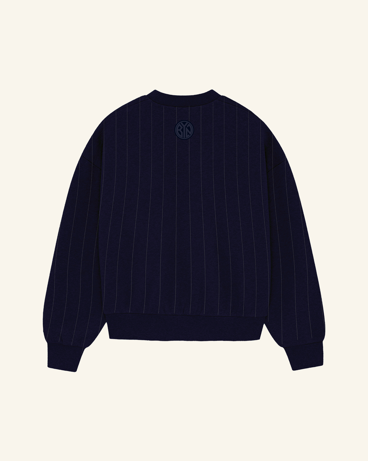 Navy Blue Striped Crewneck
