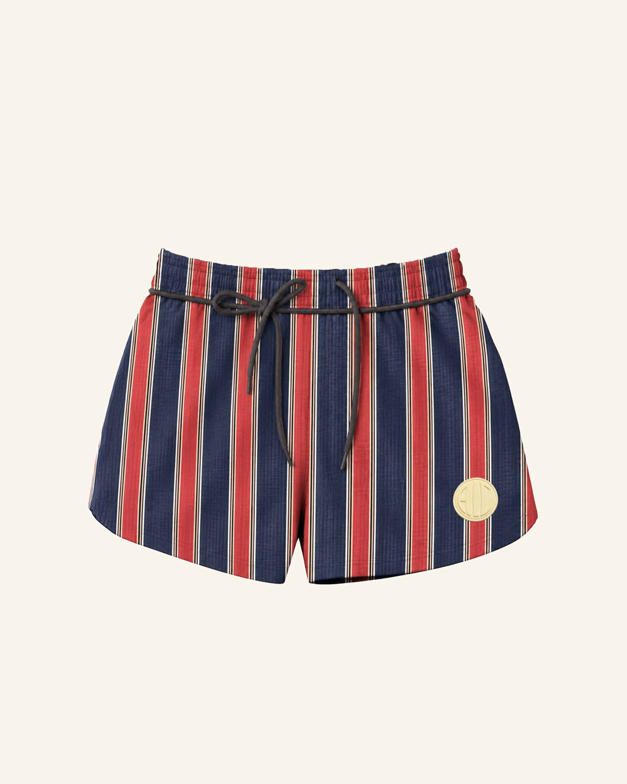 Striped Coastal Drawstring Shorts-1