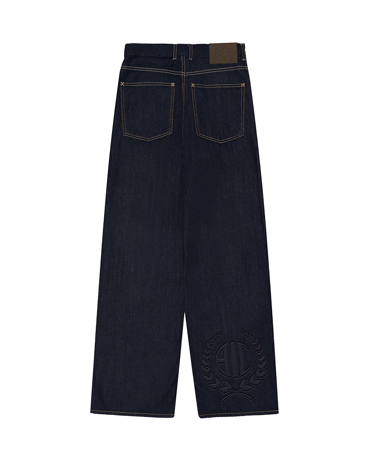 Raw Embossed Denim Pants