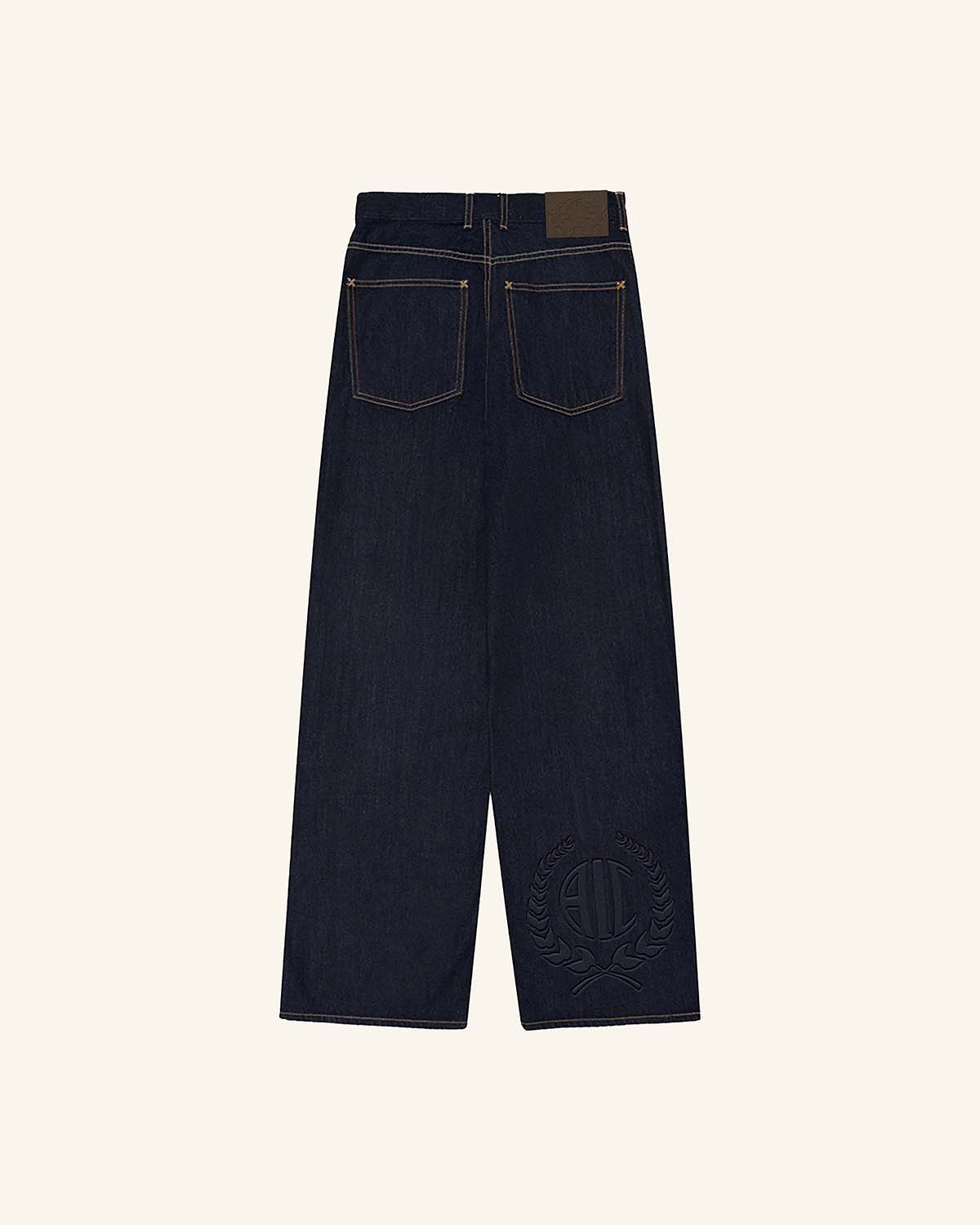 Raw Embossed Denim Pants