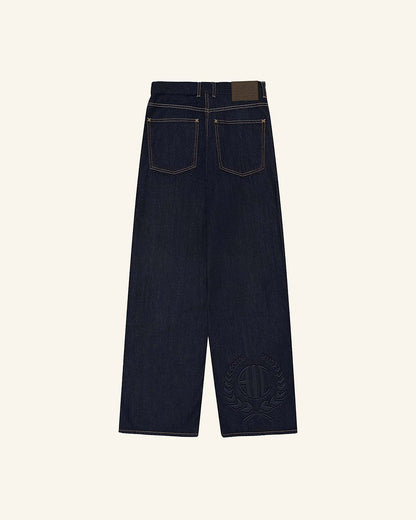 Raw Embossed Denim Pants