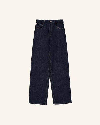 Raw Embossed Denim Pants