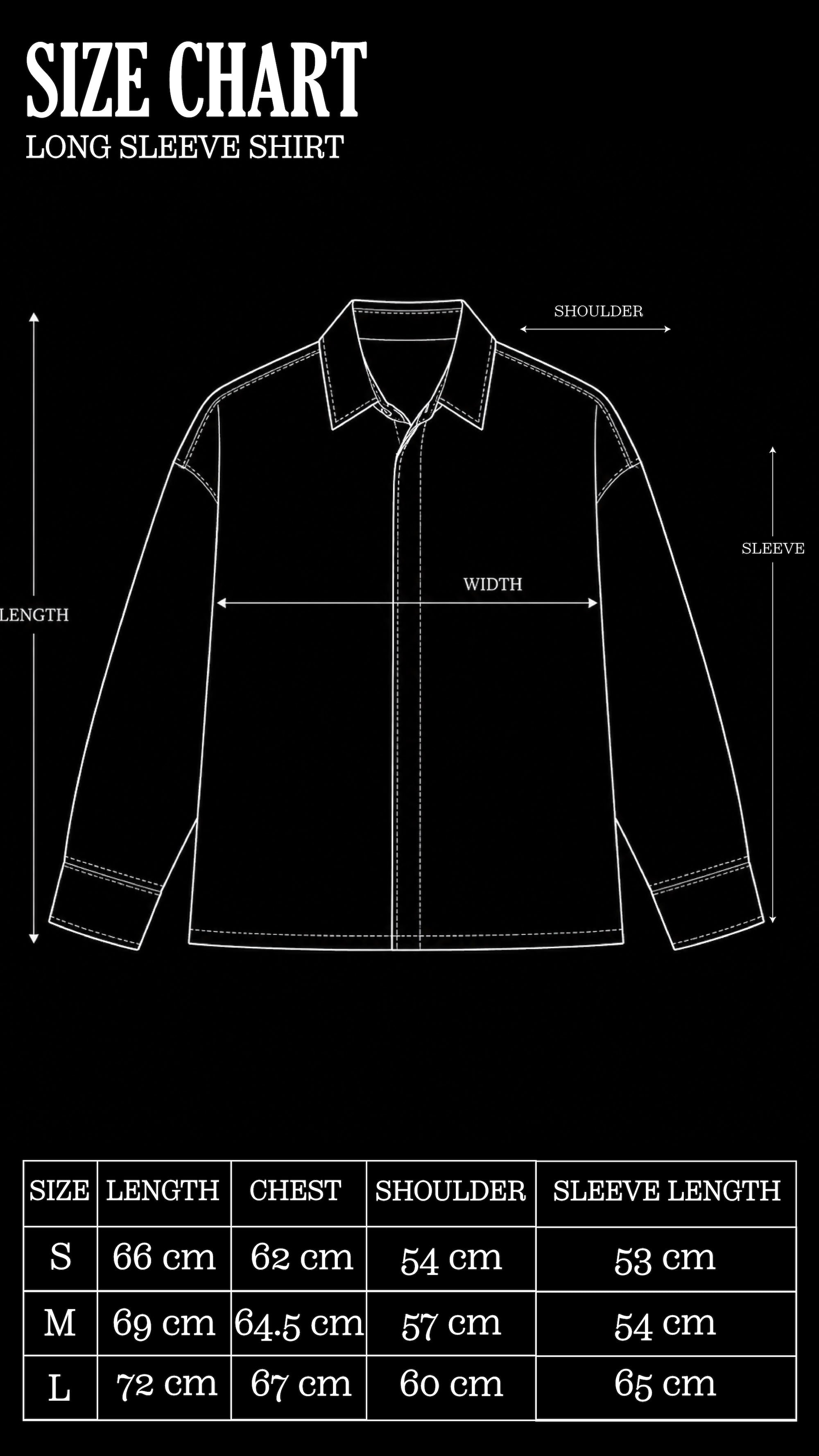 Size Chart for Olive Sandwash Shirt