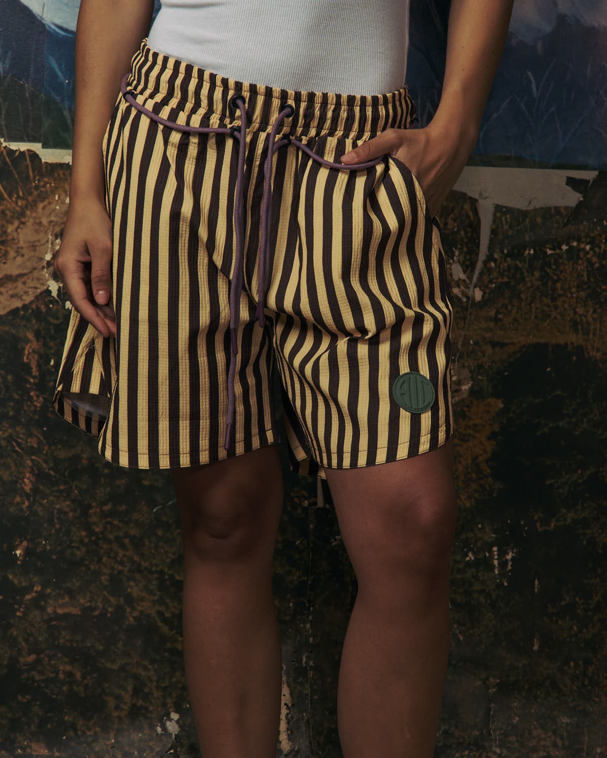 Dune Striped Drawstring Shorts