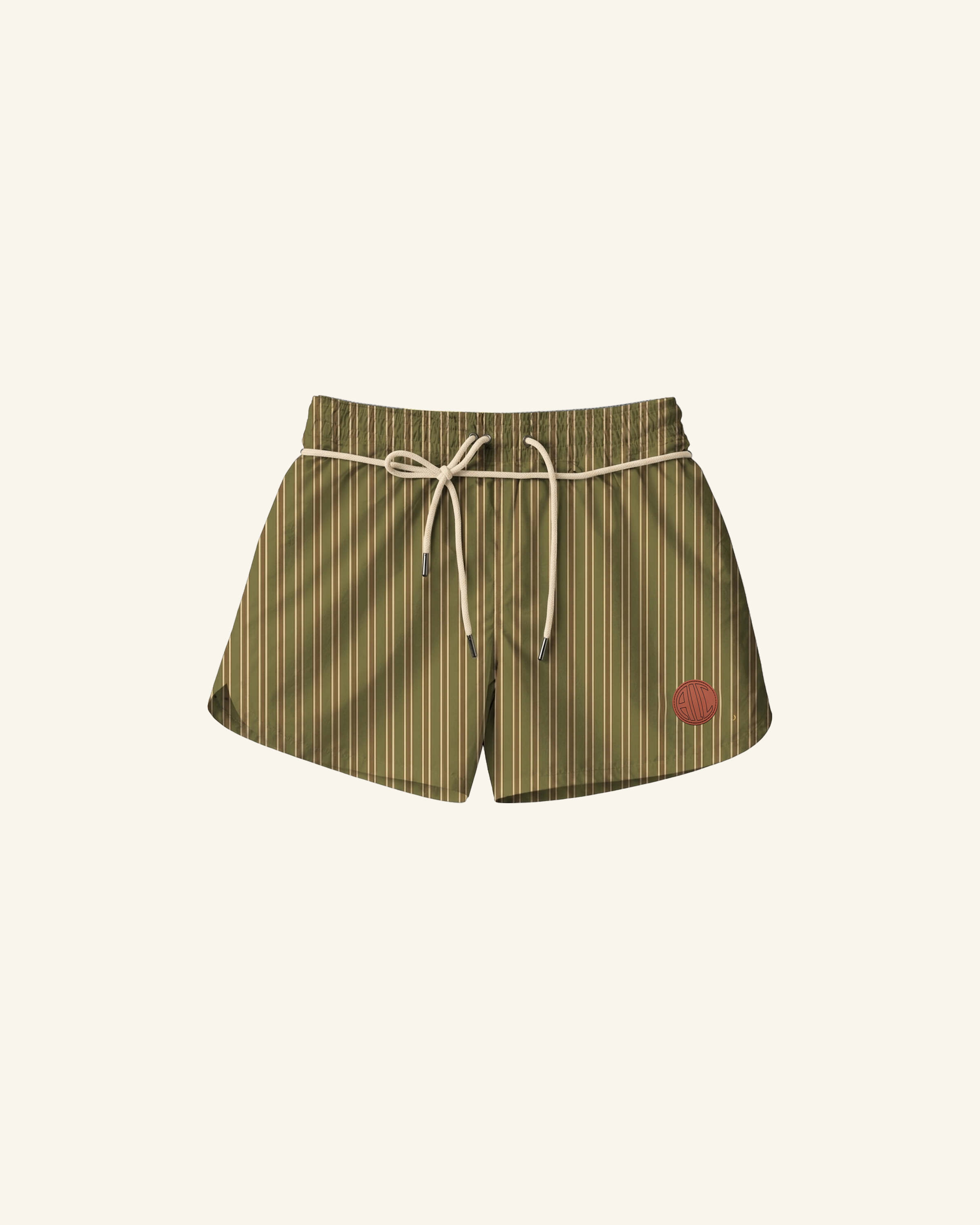 Olive Drawstring Shorts-5