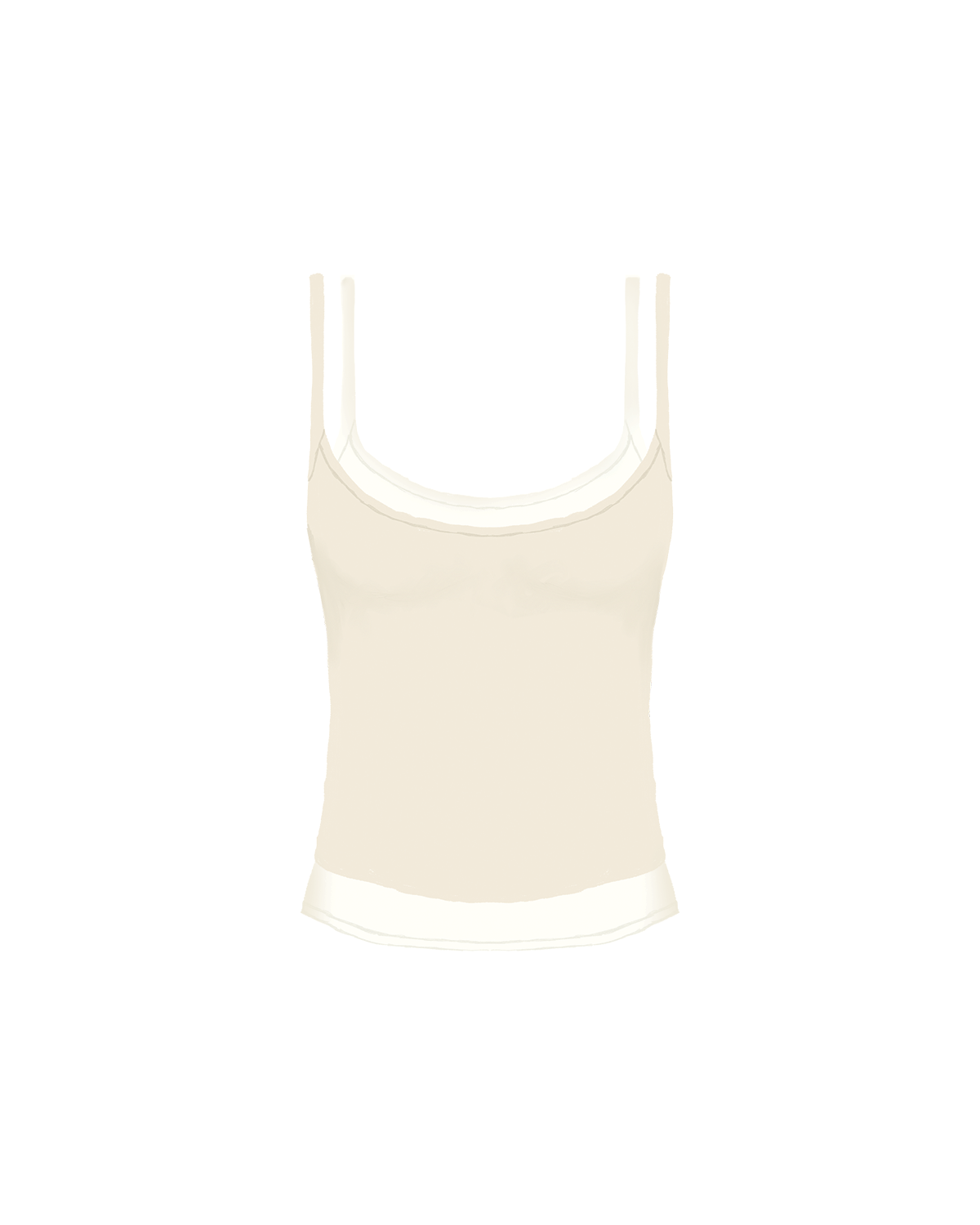 Cream on White Double Tank Top