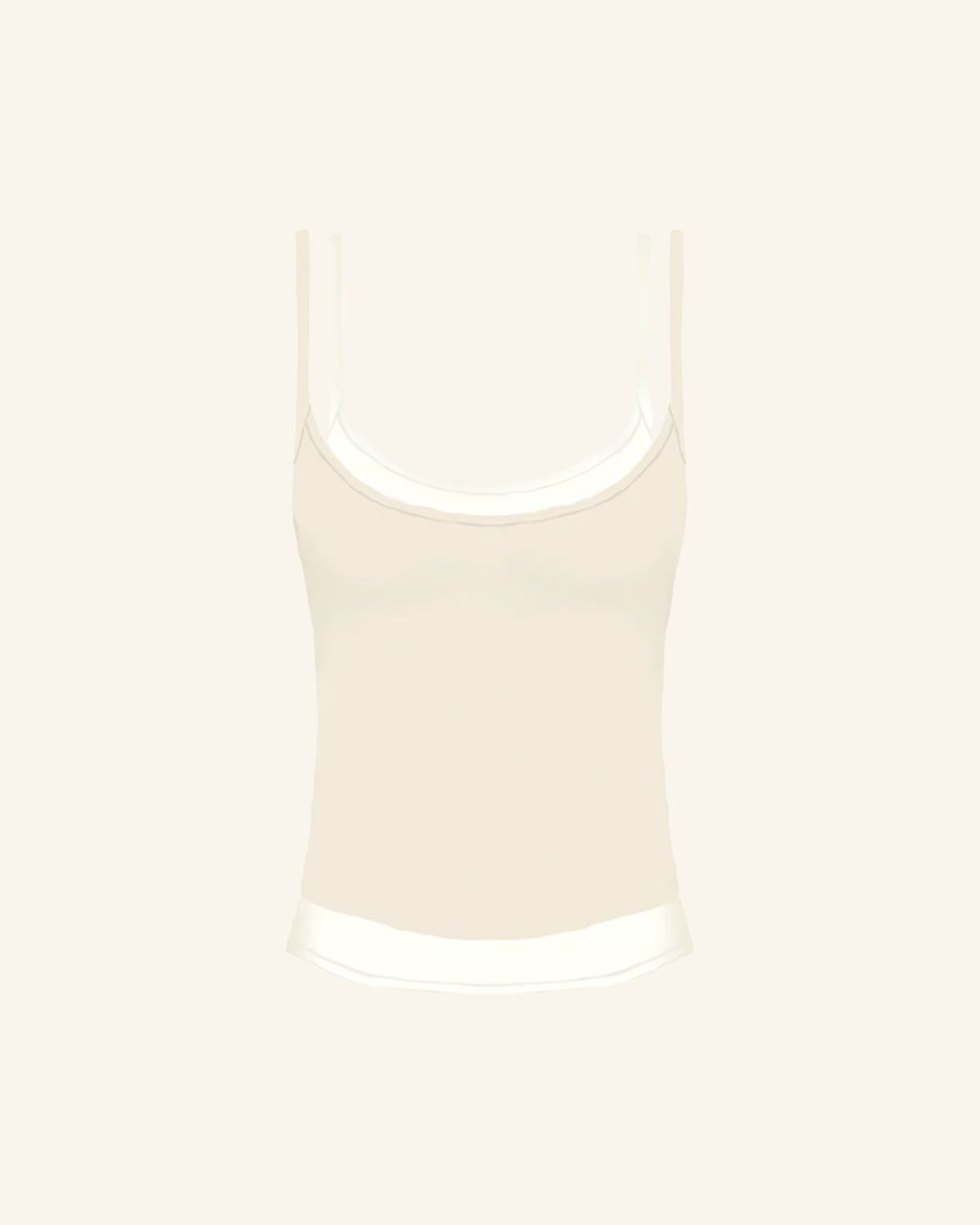 Cream on White Double Tank Top
