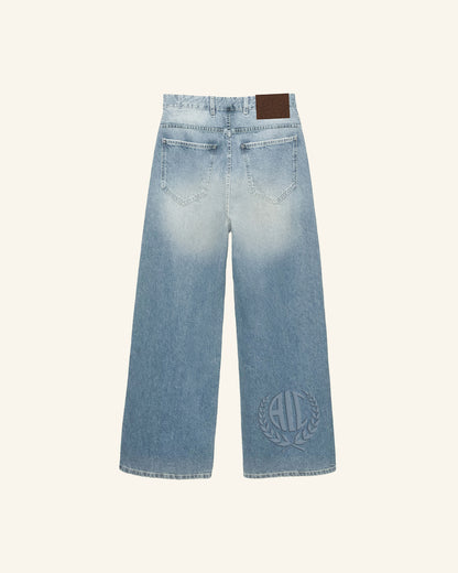 Medium Wash Embossed Denim